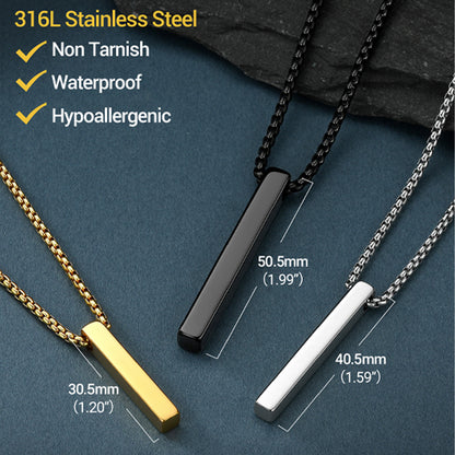 Minimalist Bar Necklace for Men Women