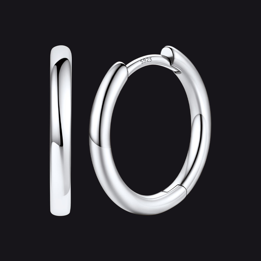 Sterling Silver Hoop Earrings for Women Men