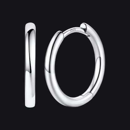 Sterling Silver Hoop Earrings for Women Men