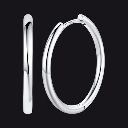 Sterling Silver Hoop Earrings for Women Men