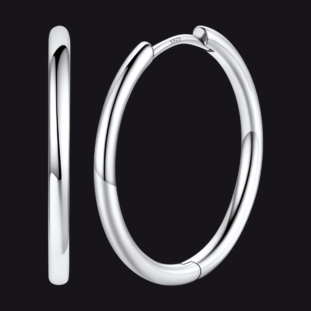 Sterling Silver Hoop Earrings for Women Men