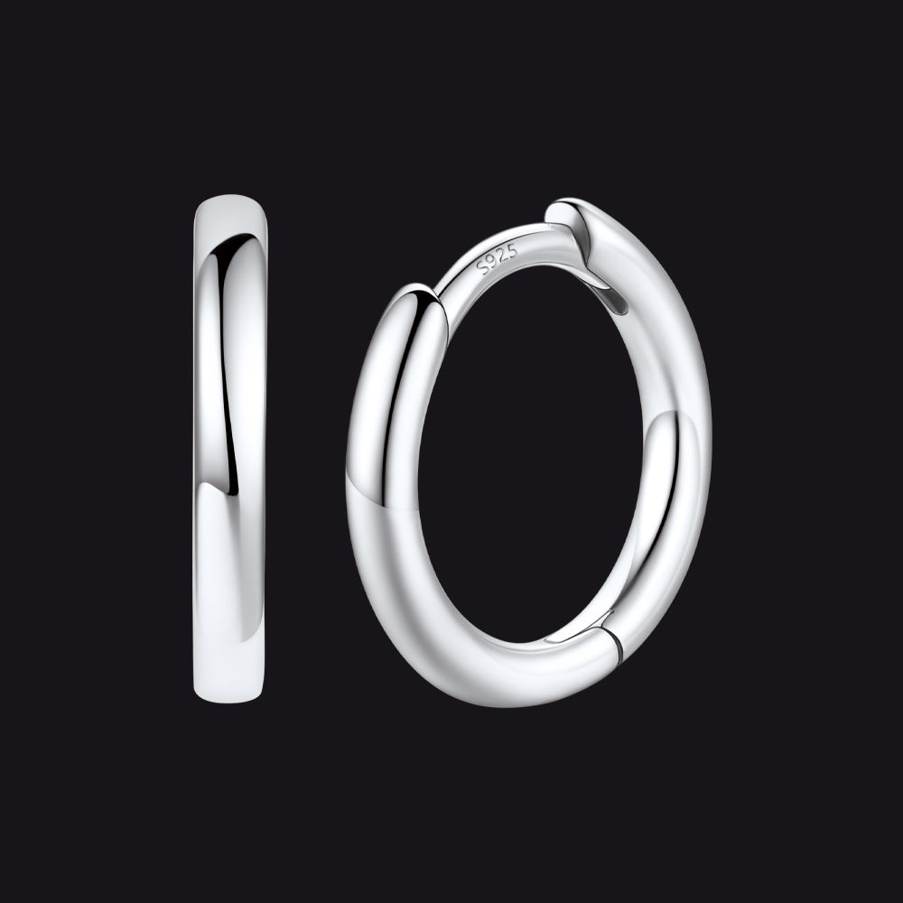 Sterling Silver Hoop Earrings for Women Men