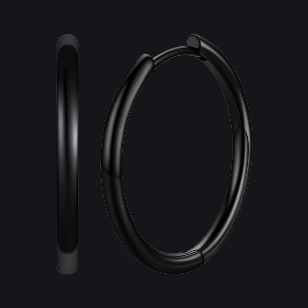 Sterling Silver Hoop Earrings for Women Men