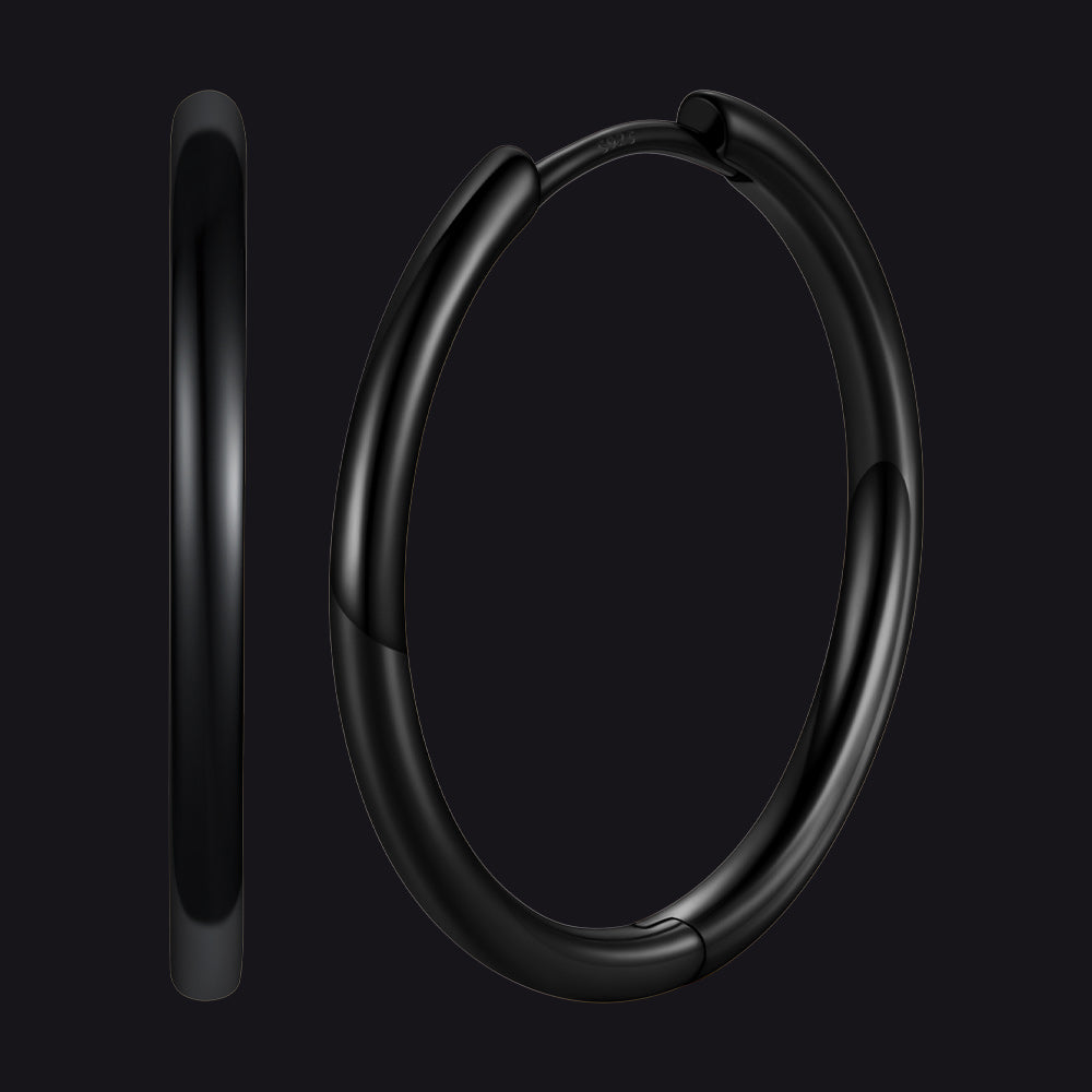 Sterling Silver Hoop Earrings for Women Men