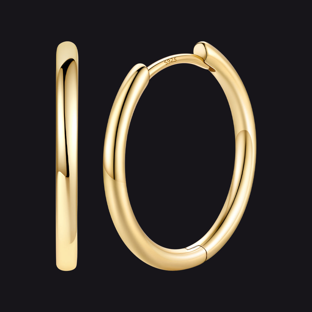 Sterling Silver Hoop Earrings for Women Men