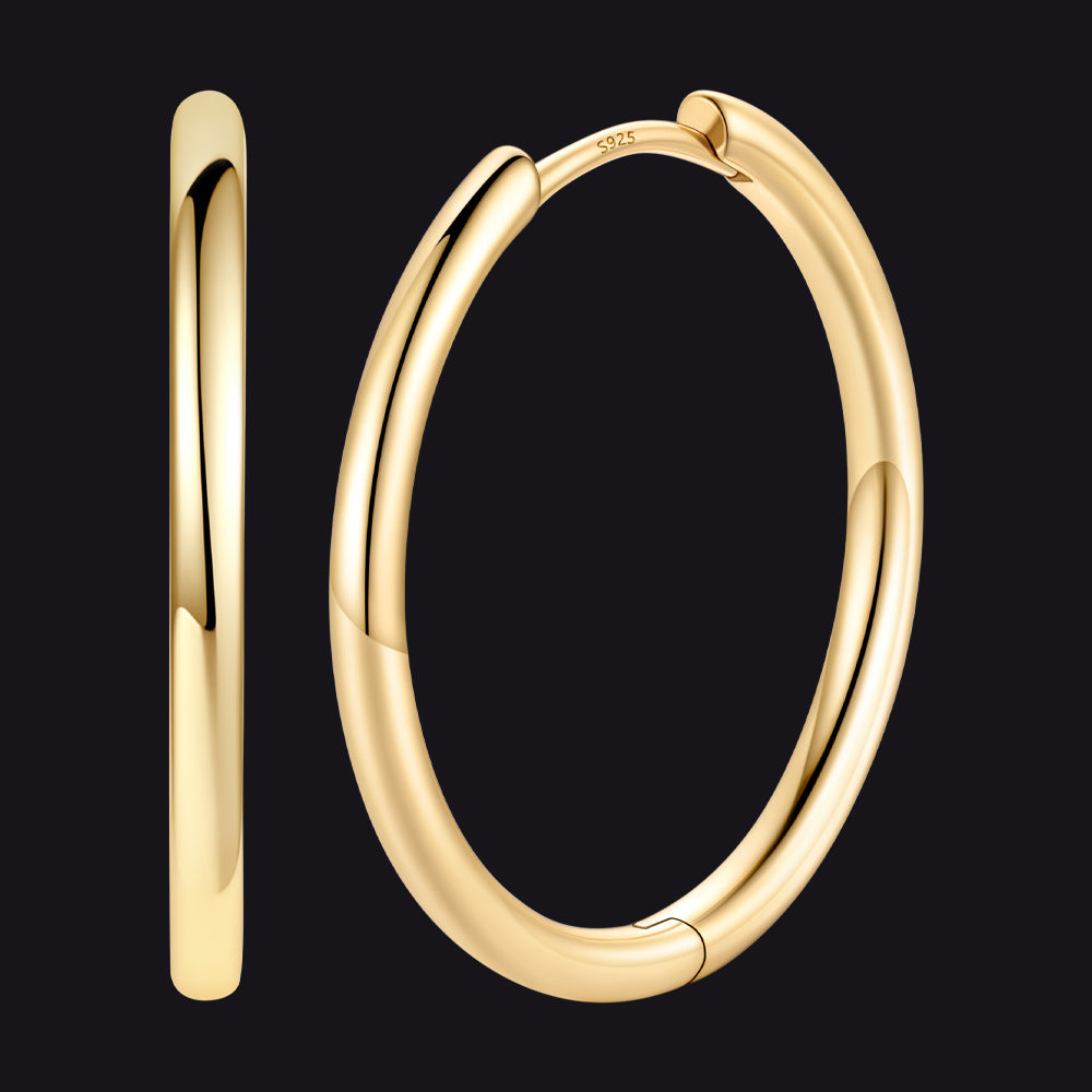Sterling Silver Hoop Earrings for Women Men