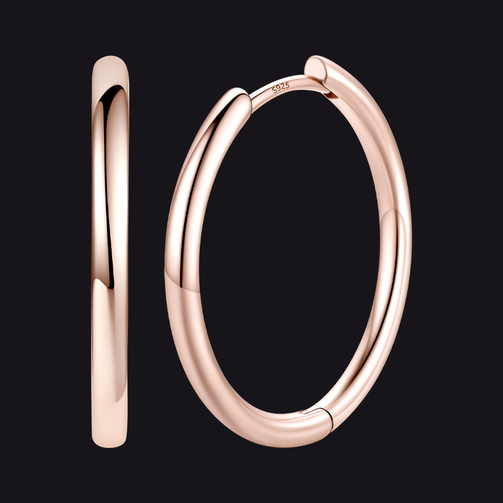 Sterling Silver Hoop Earrings for Women Men