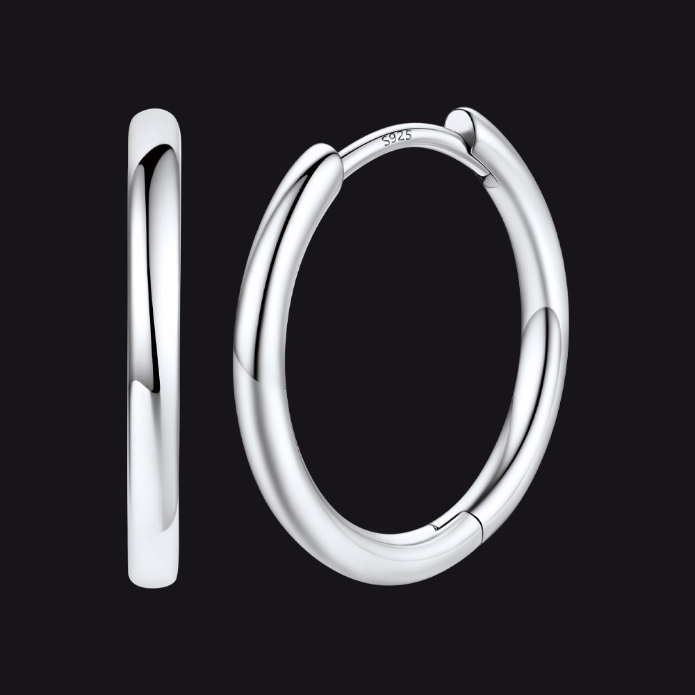 Sterling Silver Hoop Earrings for Women Men