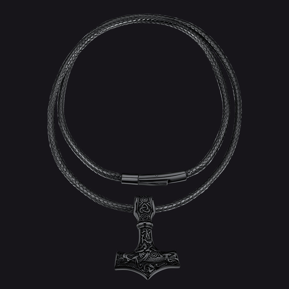 FaithHeart Viking Thor's Hammer Necklace Mjolnir Pendant for Men FaithHeart
