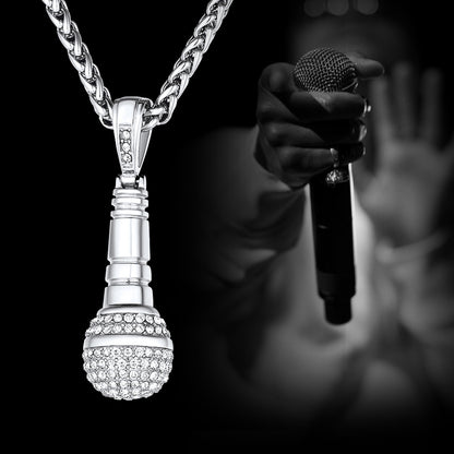 Rock Music Microphone Necklaces for Men Women Teens