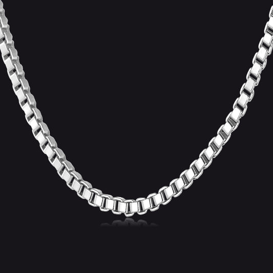 2MM Width Box Chain Link Necklace for Menimg