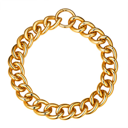 Gold / 22 inch 23mm Wide Chain Choker Necklace for Women