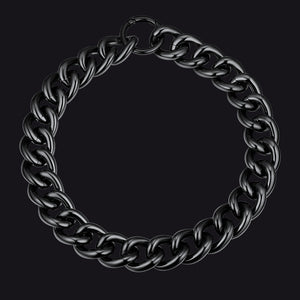 Black / 22 inch 23mm Wide Chain Choker Necklace for Women