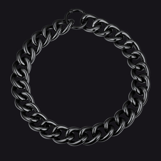 Black / 22 inch 23mm Wide Chain Choker Necklace for Womenimg