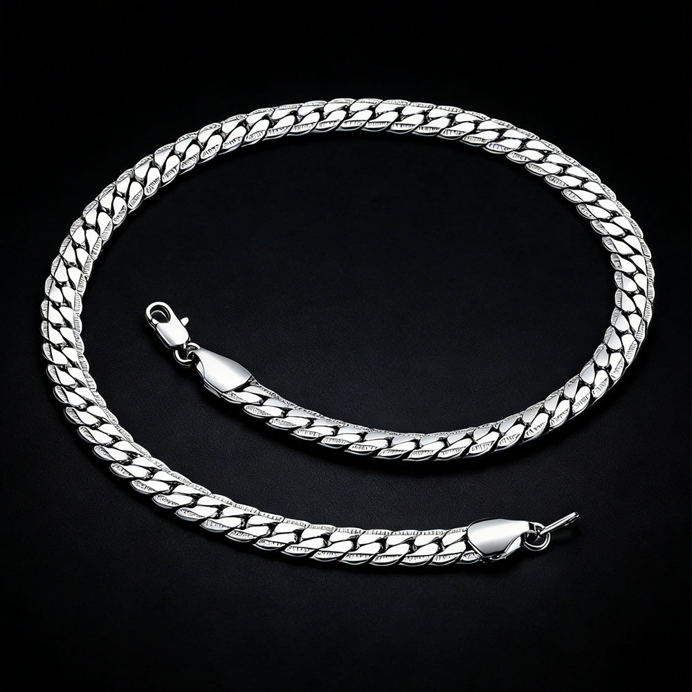 9MM Width Curb Chain Necklace for Men