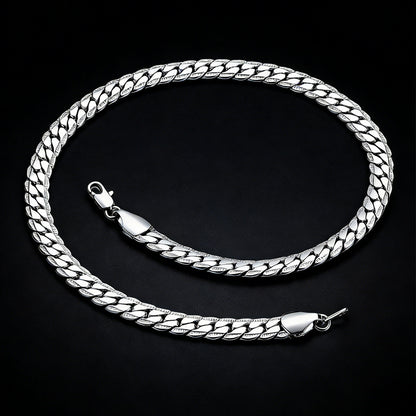 9MM Width Curb Chain Necklace for Men