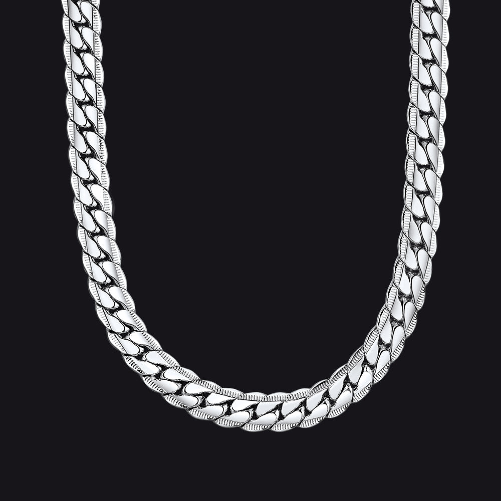 9MM Width Curb Chain Necklace for Men
