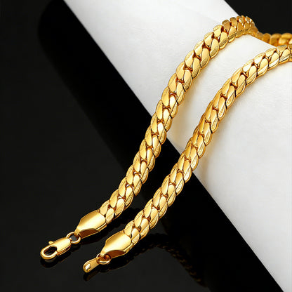 9MM Width Curb Chain Necklace for Men