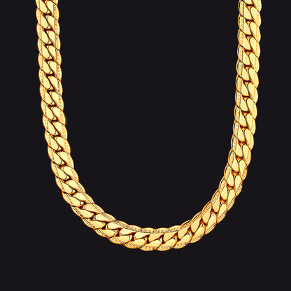 9MM Width Curb Chain Necklace for Men