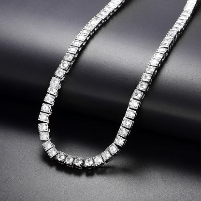 Close-up of gold cubic zirconia chain