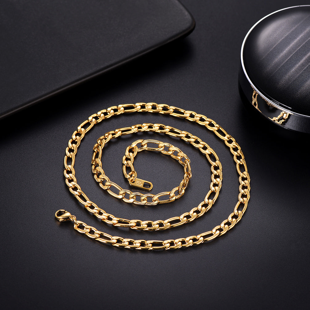 Classic Figaro Pattern Chain Necklace 5MM Width