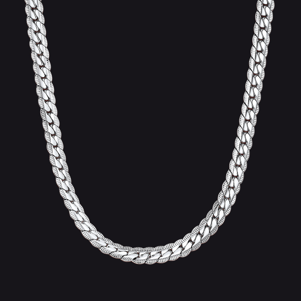 6MM Width Curb Chain Necklace for Men