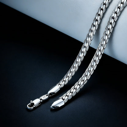6MM Curb Chain Necklace & Bracelet Bundle for Men