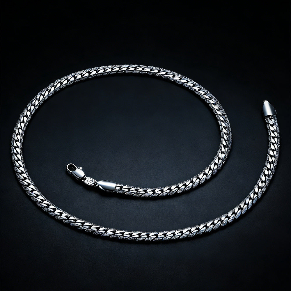  6MM Curb Chain Necklace in Stainless Steel for Men