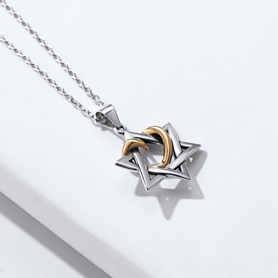 FaithHeart Star of David Sterling Silver Pendant With Heart Necklace FaithHeart