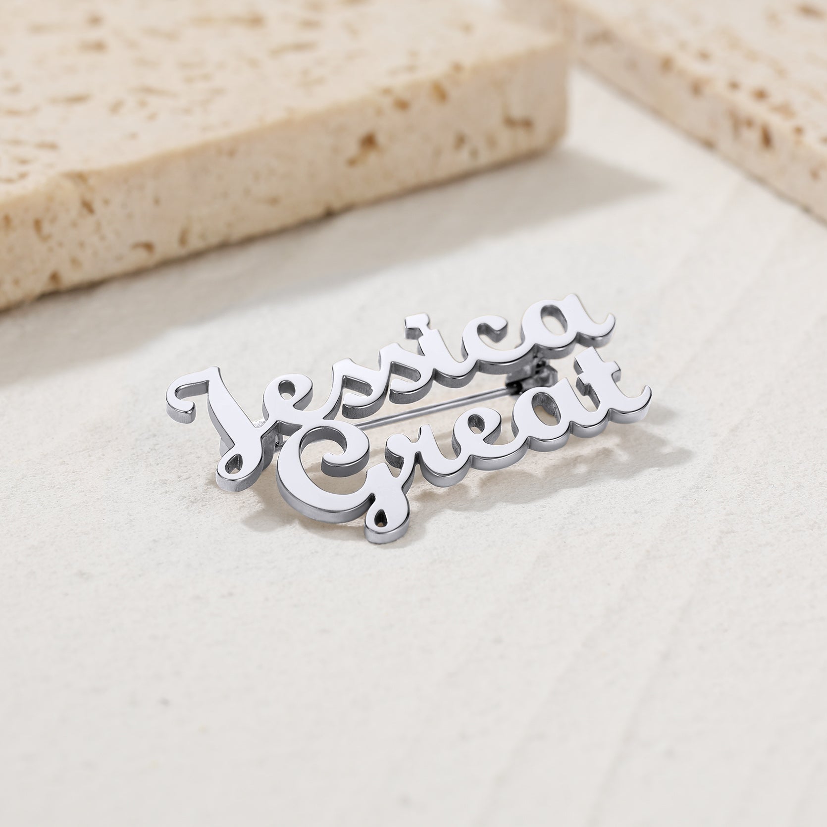 Custom Memorial Name Brooch Pin Gifts for Men Women