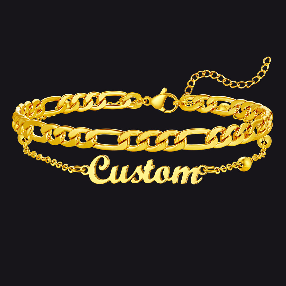 Gold Personalized Name Anklet Summer Foot Jewelry