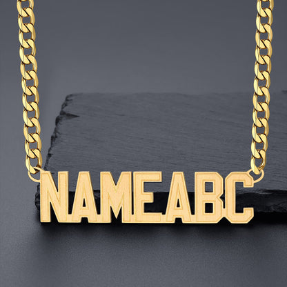 Personalized Nameplate Cuban Chain Necklace for Men