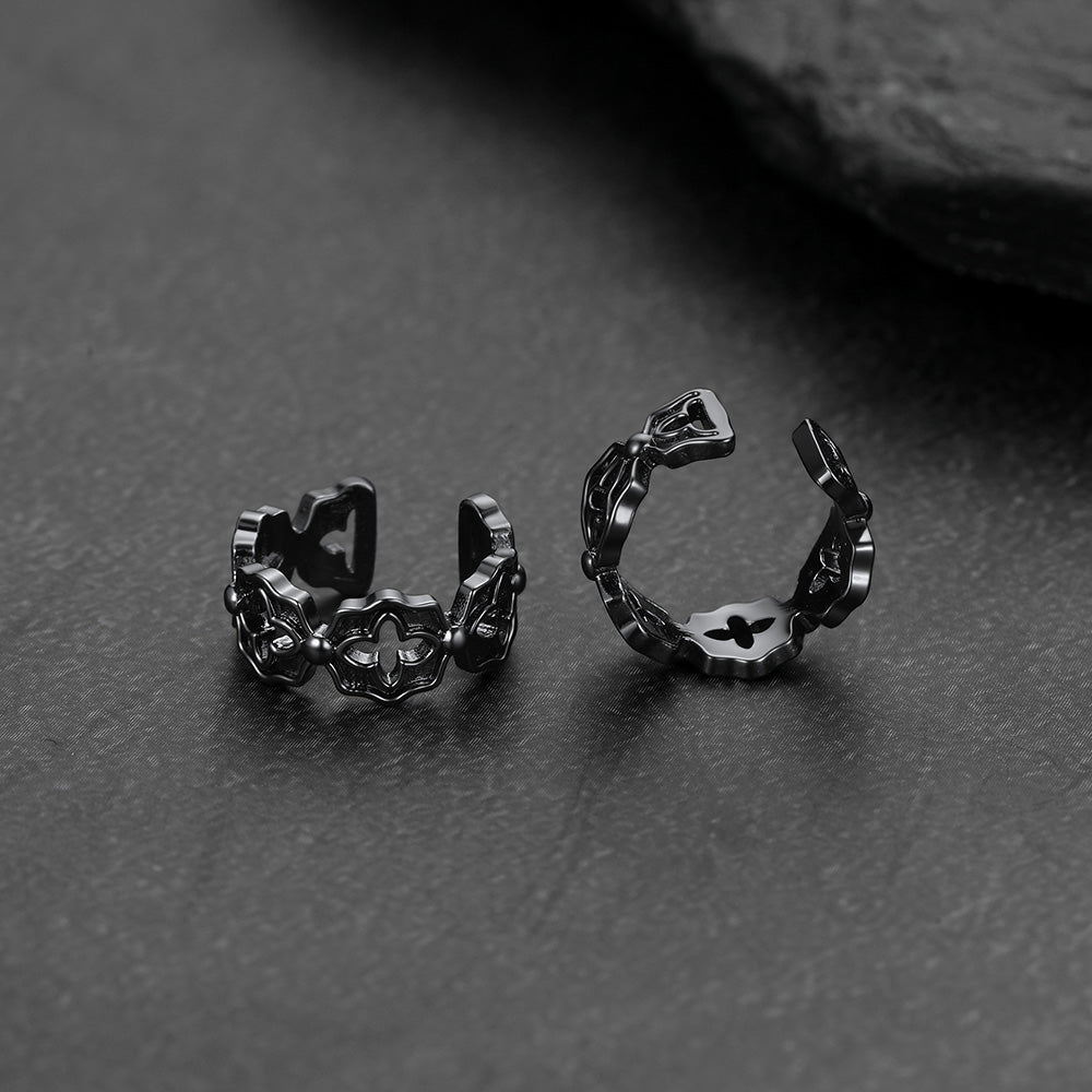A pair of No Pierced Vintage Filigree Open Hoop Clips Ear Cuff