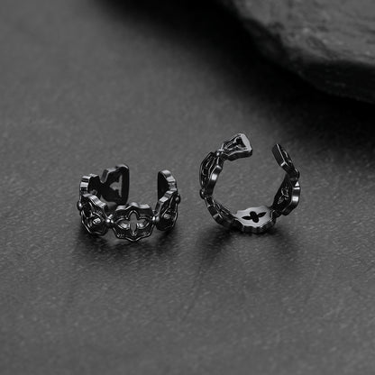 A pair of No Pierced Vintage Filigree Open Hoop Clips Ear Cuff