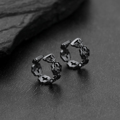 A pair of No Pierced Vintage Filigree Open Hoop Clips Ear Cuff for Men