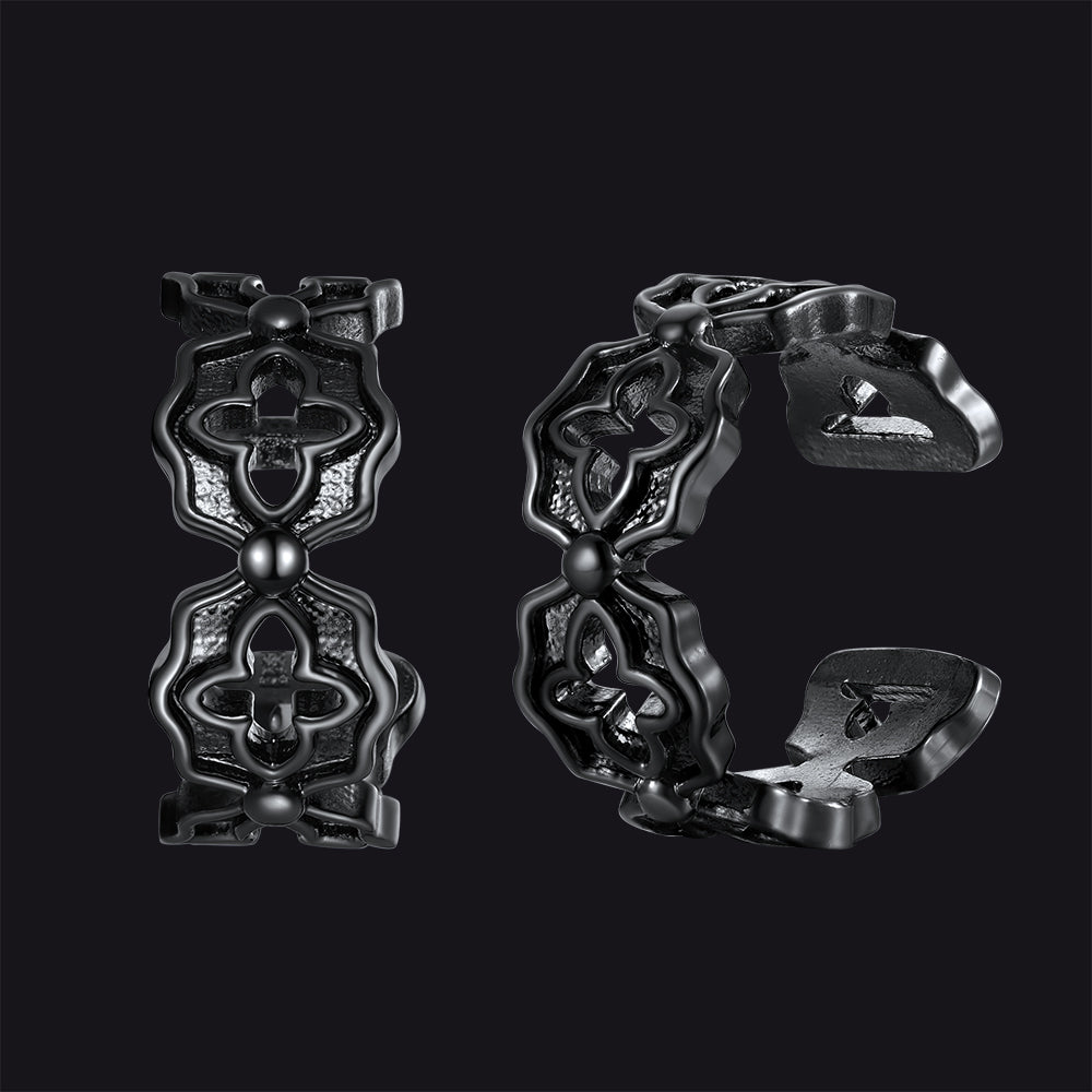 No Pierced Vintage Filigree Open Hoop Clips Ear Cuff for Men