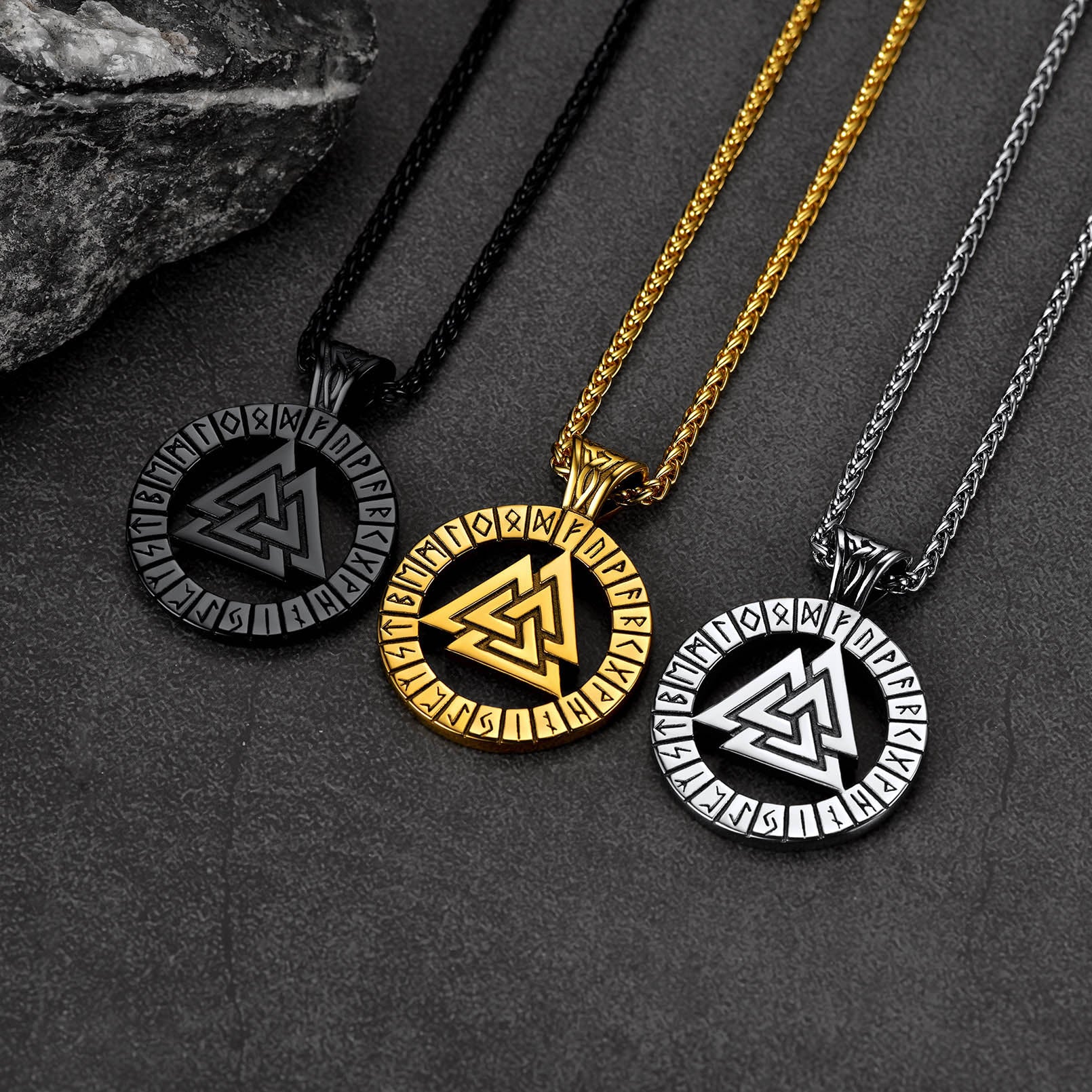 Nordic Viking Runes Celtic Pendant Necklaces for Men