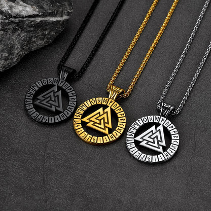 Nordic Viking Runes Celtic Pendant Necklaces for Men