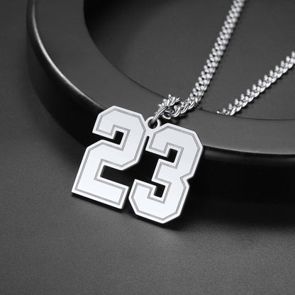 Personalized Jersey Number Chain Necklace Sports Fans Pendant