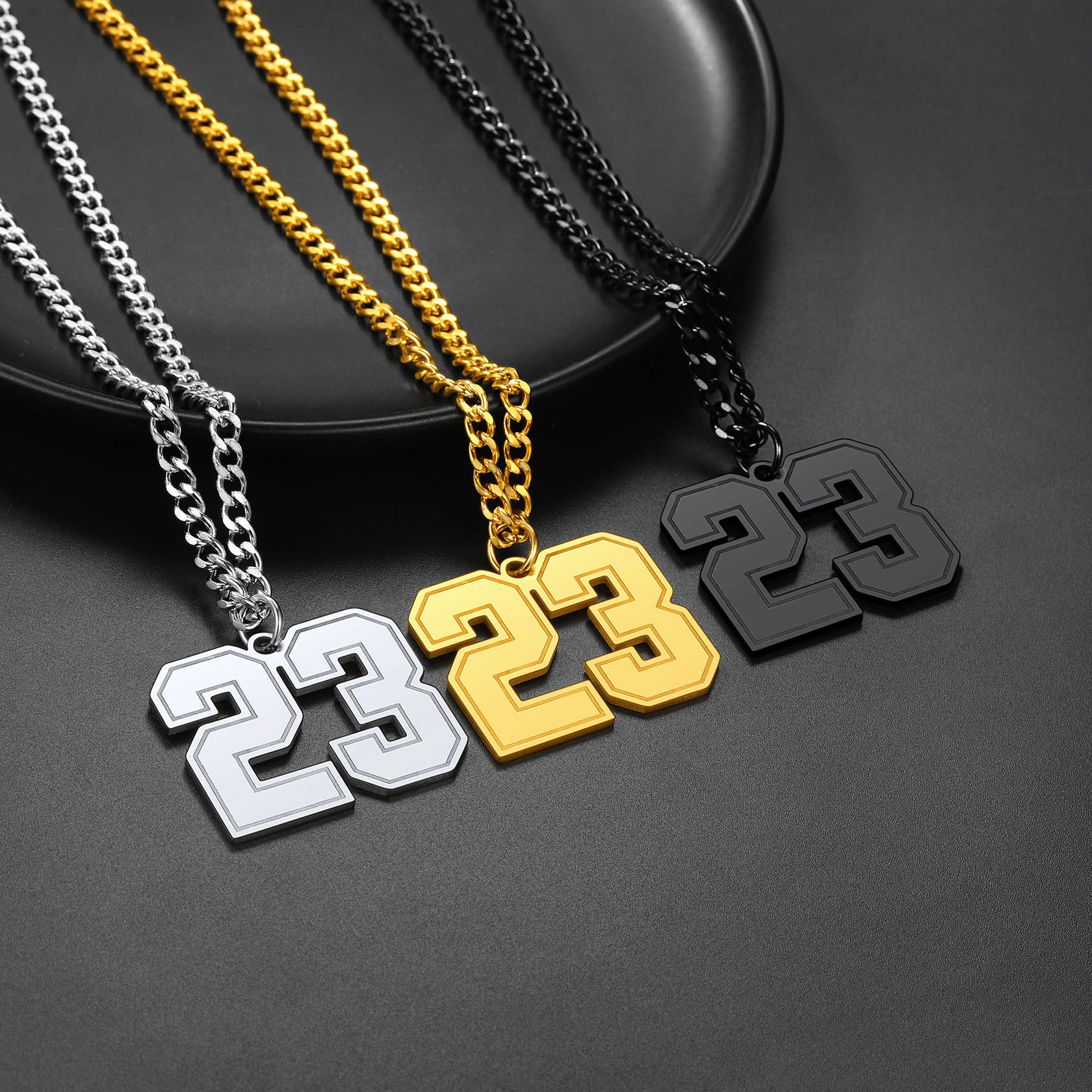 Personalized Jersey Number Chain Necklace Sports Fans Pendant