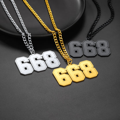 Personalized Jersey Number Chain Necklace Sports Fans Pendant