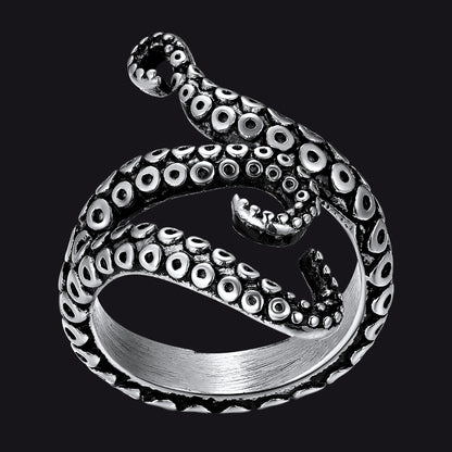 Punk Three Octopus Tentacle Ring For Men