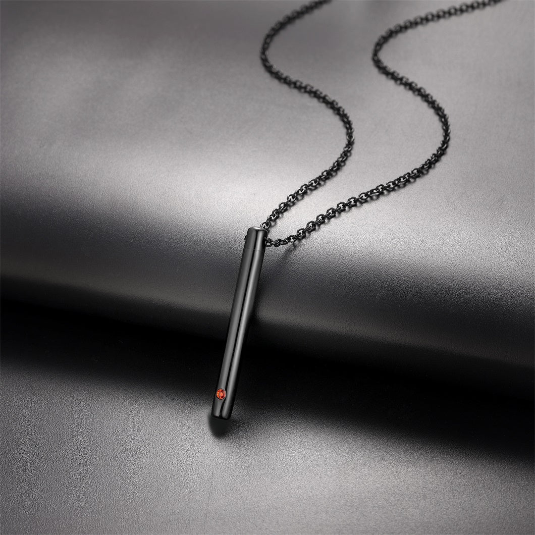  Personalized Bar Urn Necklace for Ashes with Birthstone Keepsake Memorial Jewelry