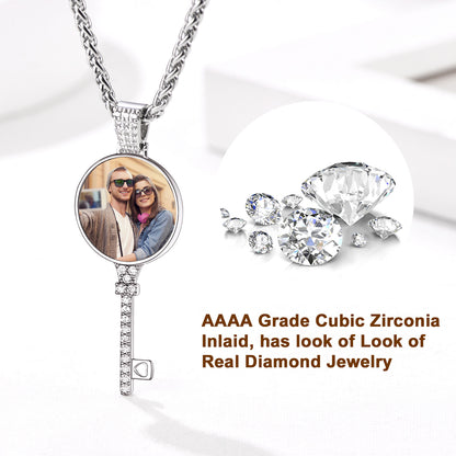 Personalisierte runde Bild-Halskette, Gedenkgeschenk für Frauen und Männer