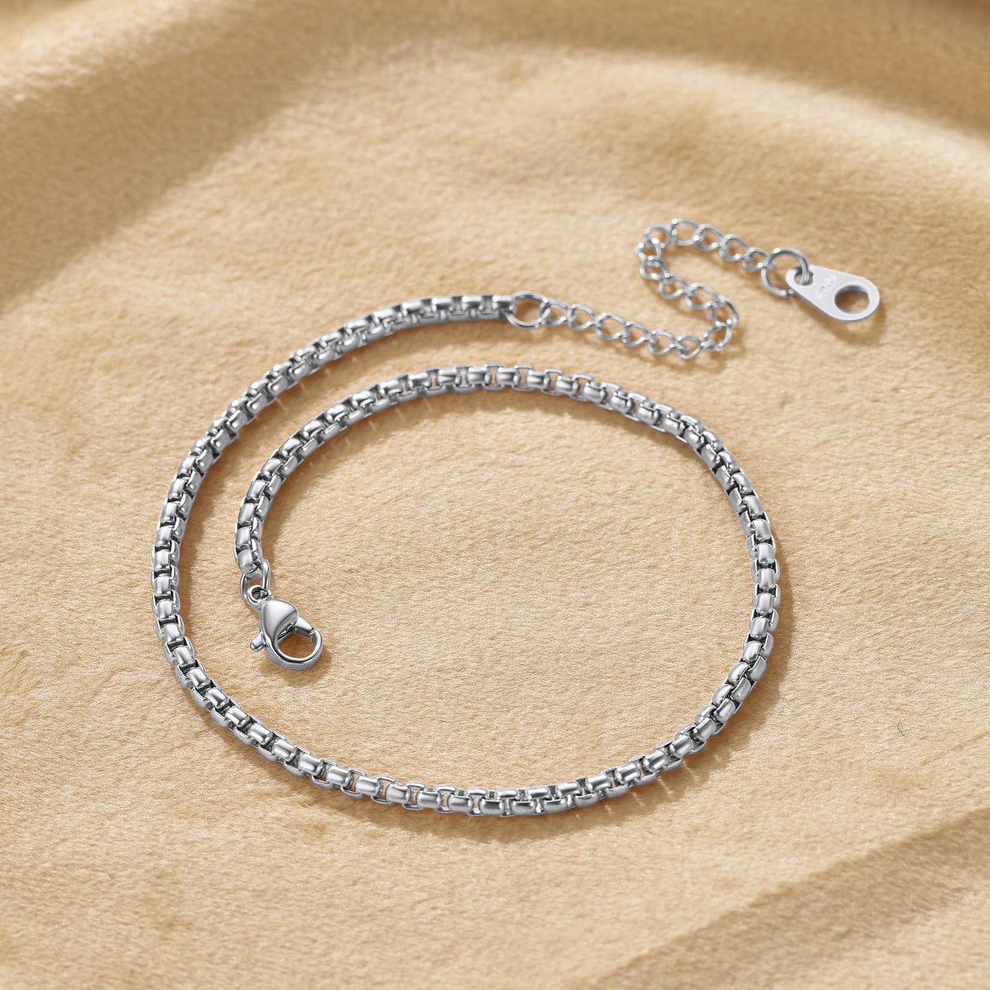   3mm Box Chain Anklet Summer Foot Jewelry for Women