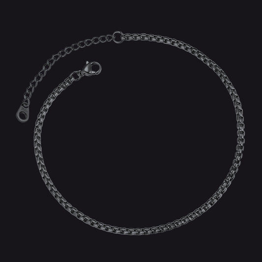  Black 3mm Box Chain Anklet Summer Foot Jewelry for Womenimg