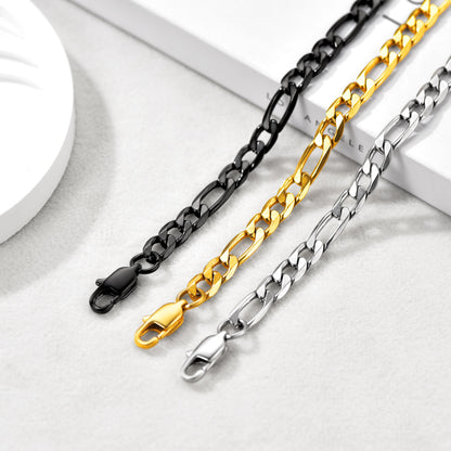  6mm Figaro Chain Anklet Bracelet Summer Foot Jewelry for Women