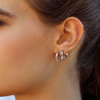 Simple 10mm Hoop Earrings for Men Women