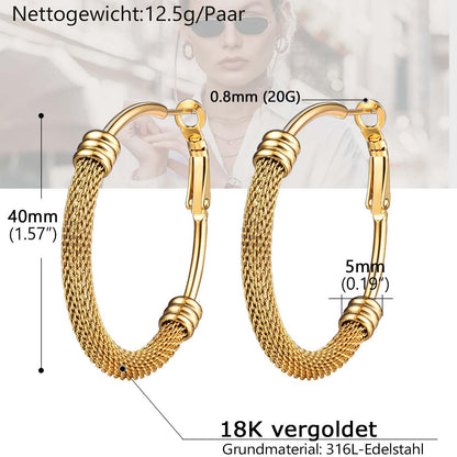 Minimalist Chunky Hoop Earrings For Women with Lobster Clasp