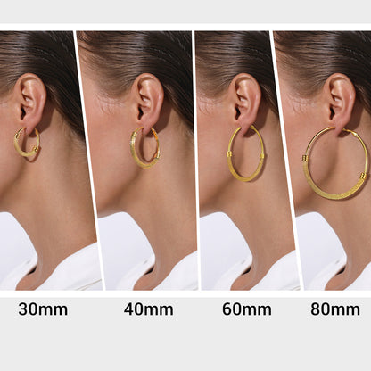 Minimalist Chunky Hoop Earrings For Women with Lobster Clasp